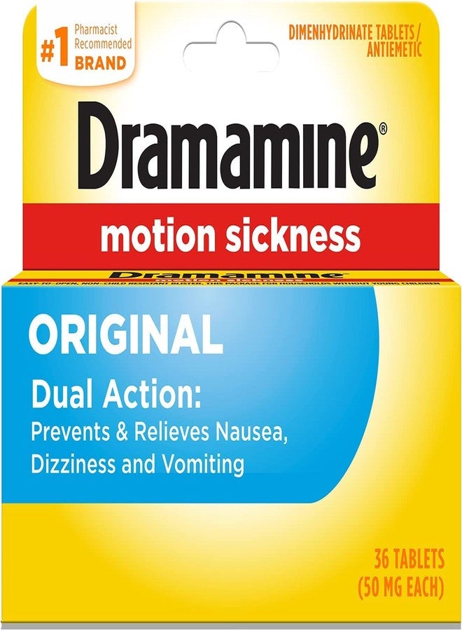 Dramamine Motion Sickness Relief Tablets Original Formula - 36 ct, Pack of 3 - Image 1